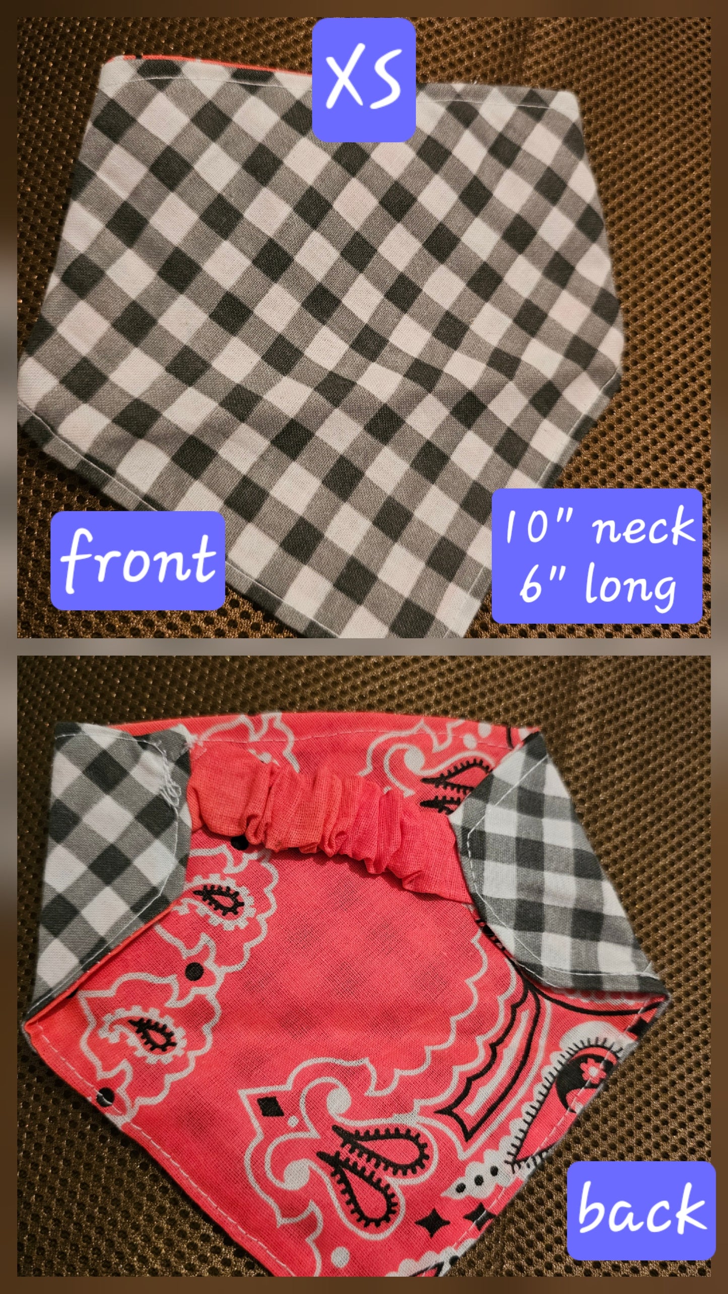 XS Reversible Dog Bandanas