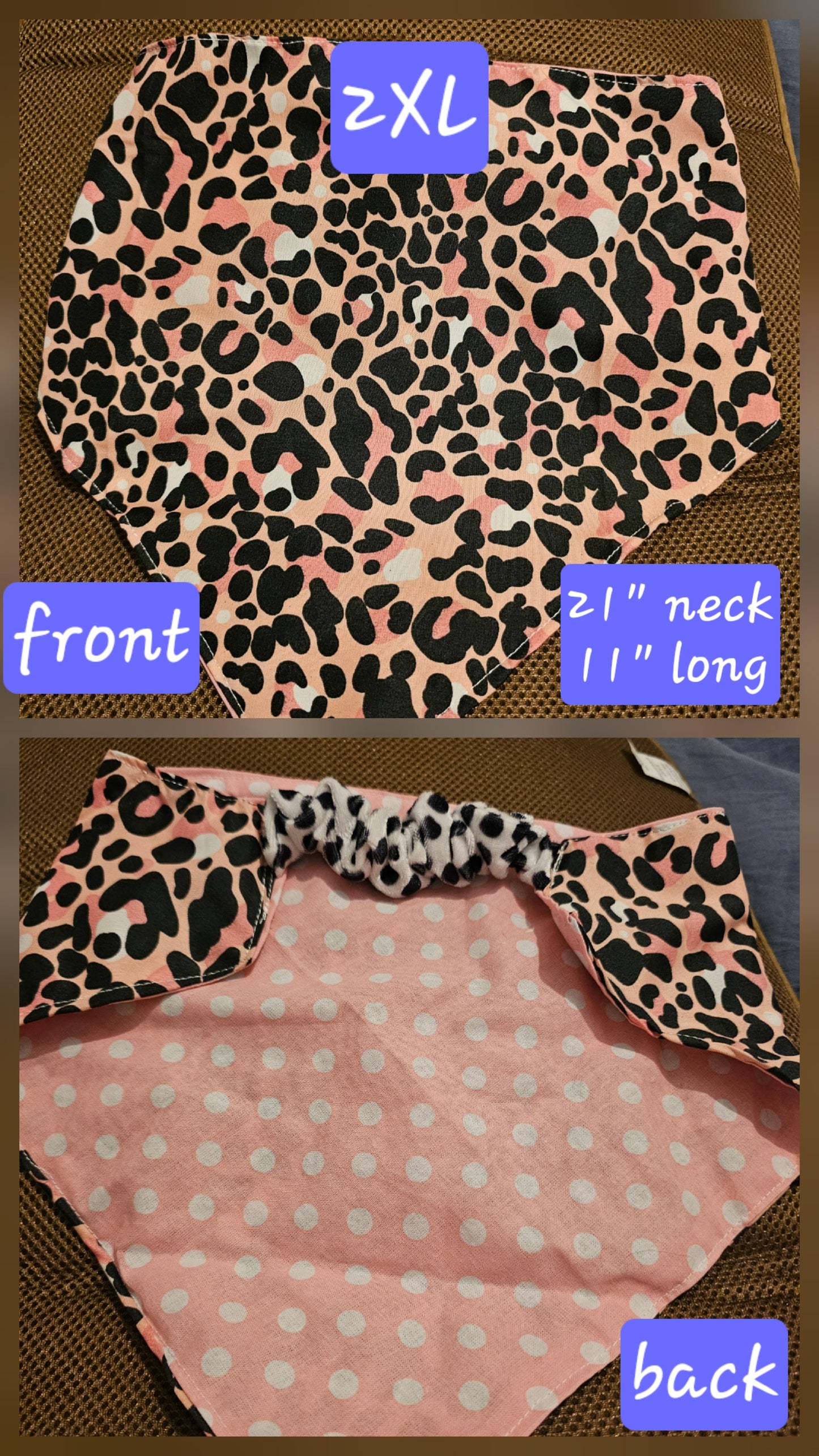 2XL Reversible Dog Bandanas